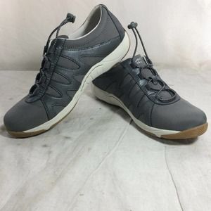 Women's Dansko Shoes Charcoal Metallic Sneakers Sz 5.5 Bungee laces NEW COMFORT